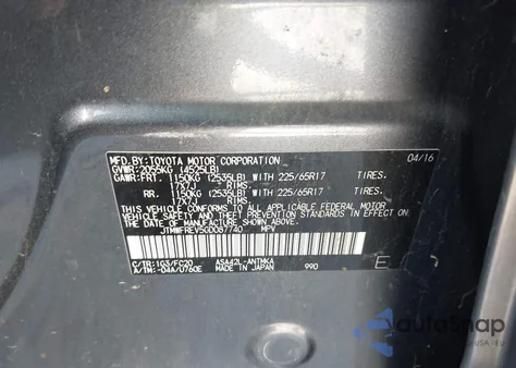 2016 Toyota Rav4 Xle из США, поврежденный, VIN JTMWFREV5GD087740